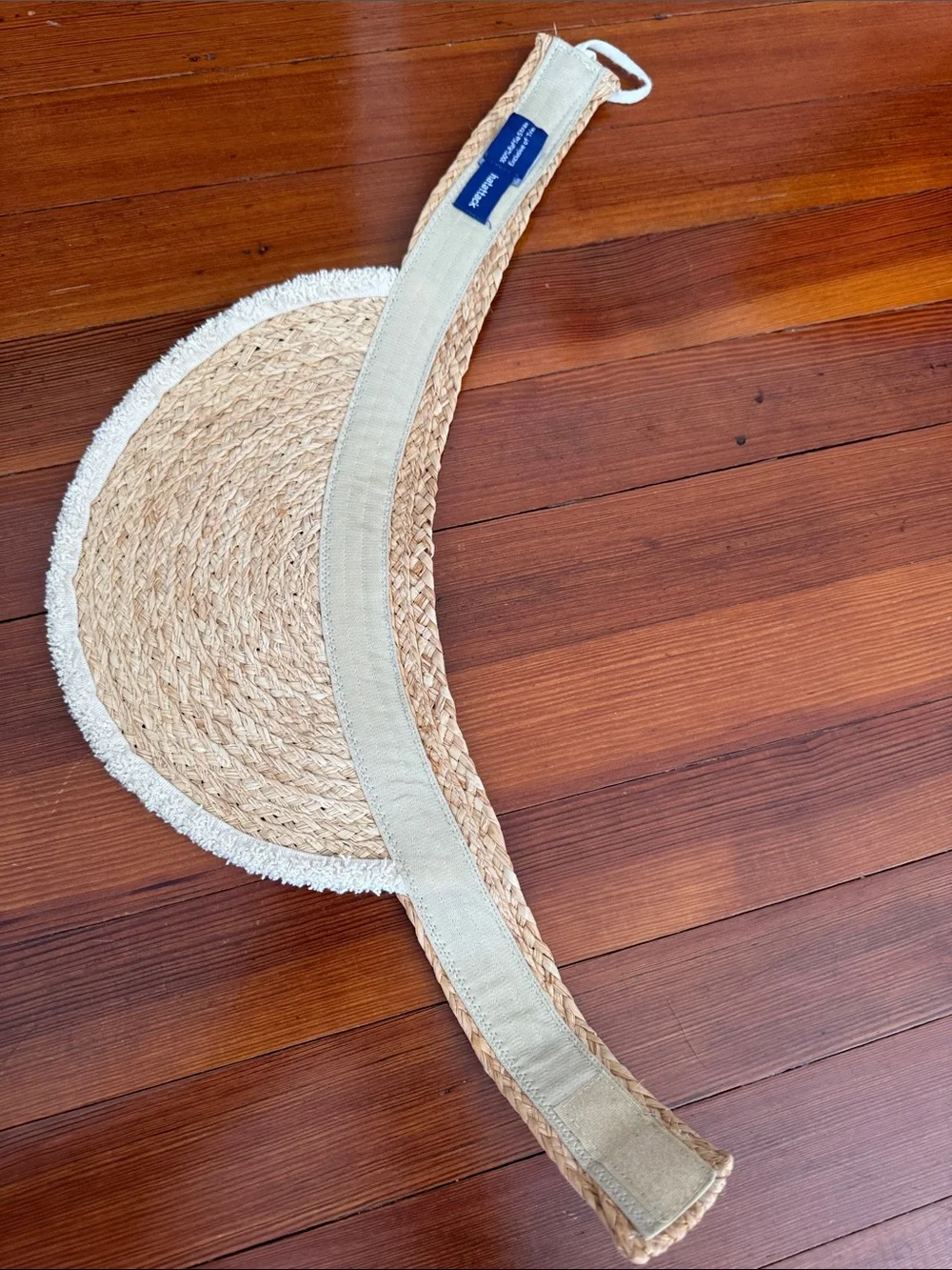 Hat Attack Natural Straw Woven Pocket Visor in Neutral NWOT